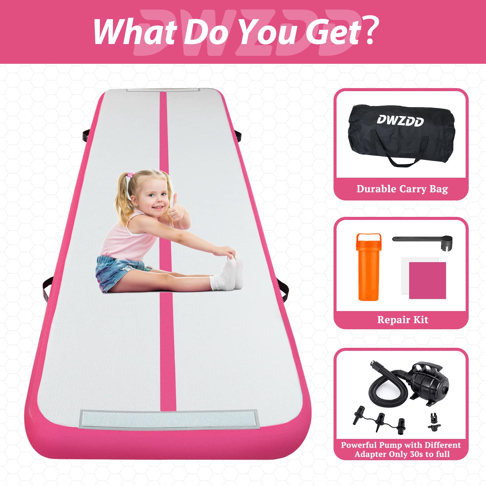 Buy Dwzdd Air Track Tumbling Mat 10ft/13ft/16ft/20ft Blow up Gymnastic