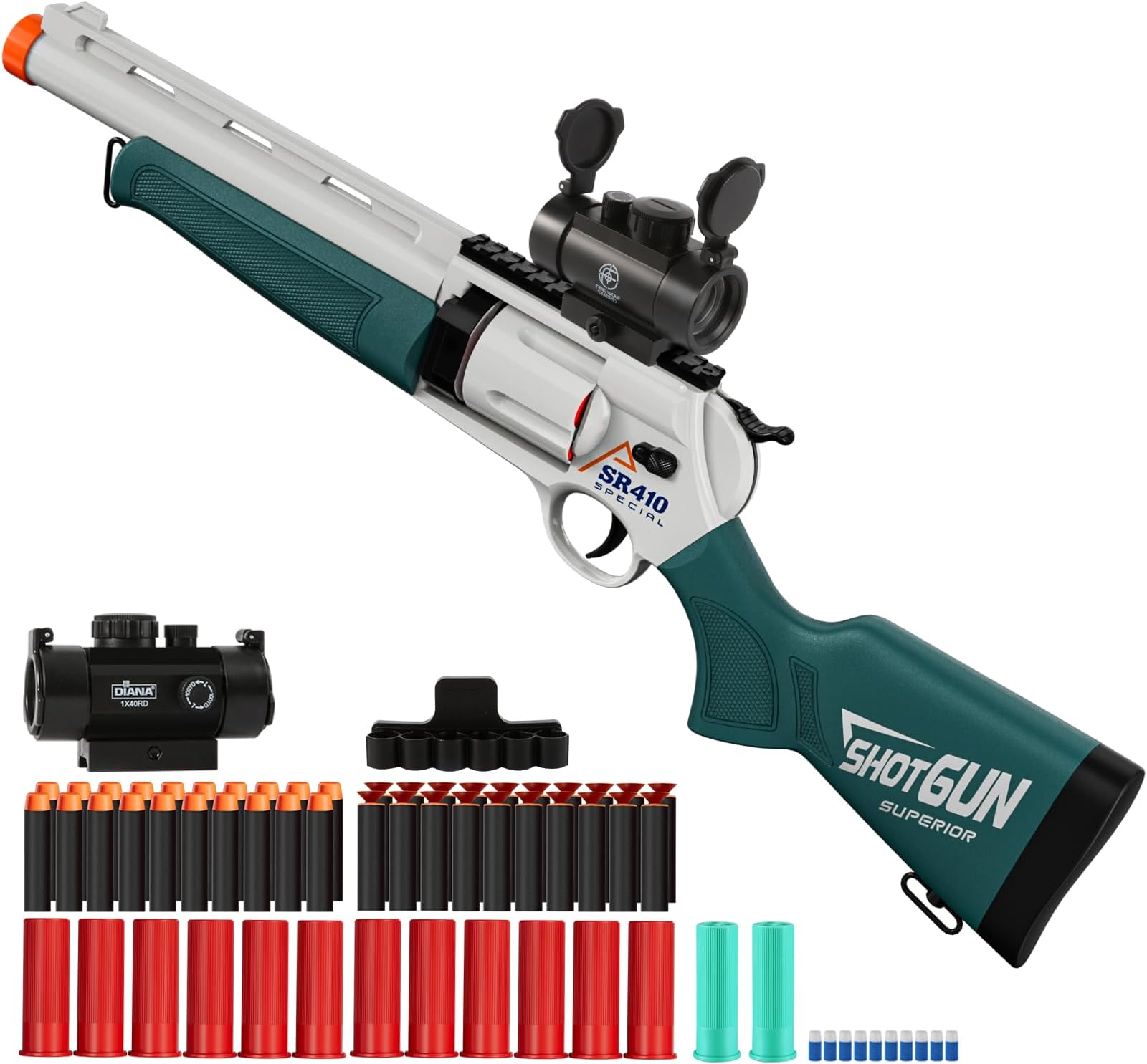 Toy Guns for Boys, Large Revolver Foam Blaster, Soft Bullet Shotgun Children Outdoor CS Soft Bullet Toy Rifle,Birthday Xmas Gift for Kids Age 8+(Greener)