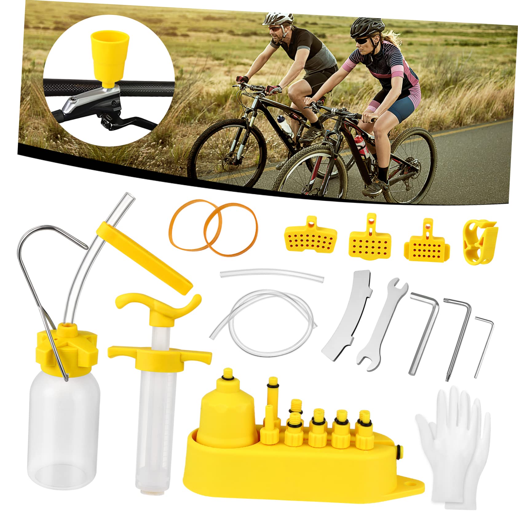 POPETPOP Bike Disc Brake Oil Mineral Filling Tools Hydraulic Brake Bleed Kit Easy Installation Wrench Set