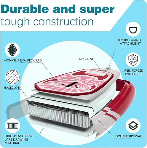 Miniatura 10 de Tabla inflable de remo de pie de 10 pies 6 pulgadas x 32 x 6 pulgadas con accesorios de SUP de primera calidad, mochila, paleta ajustable, cubierta