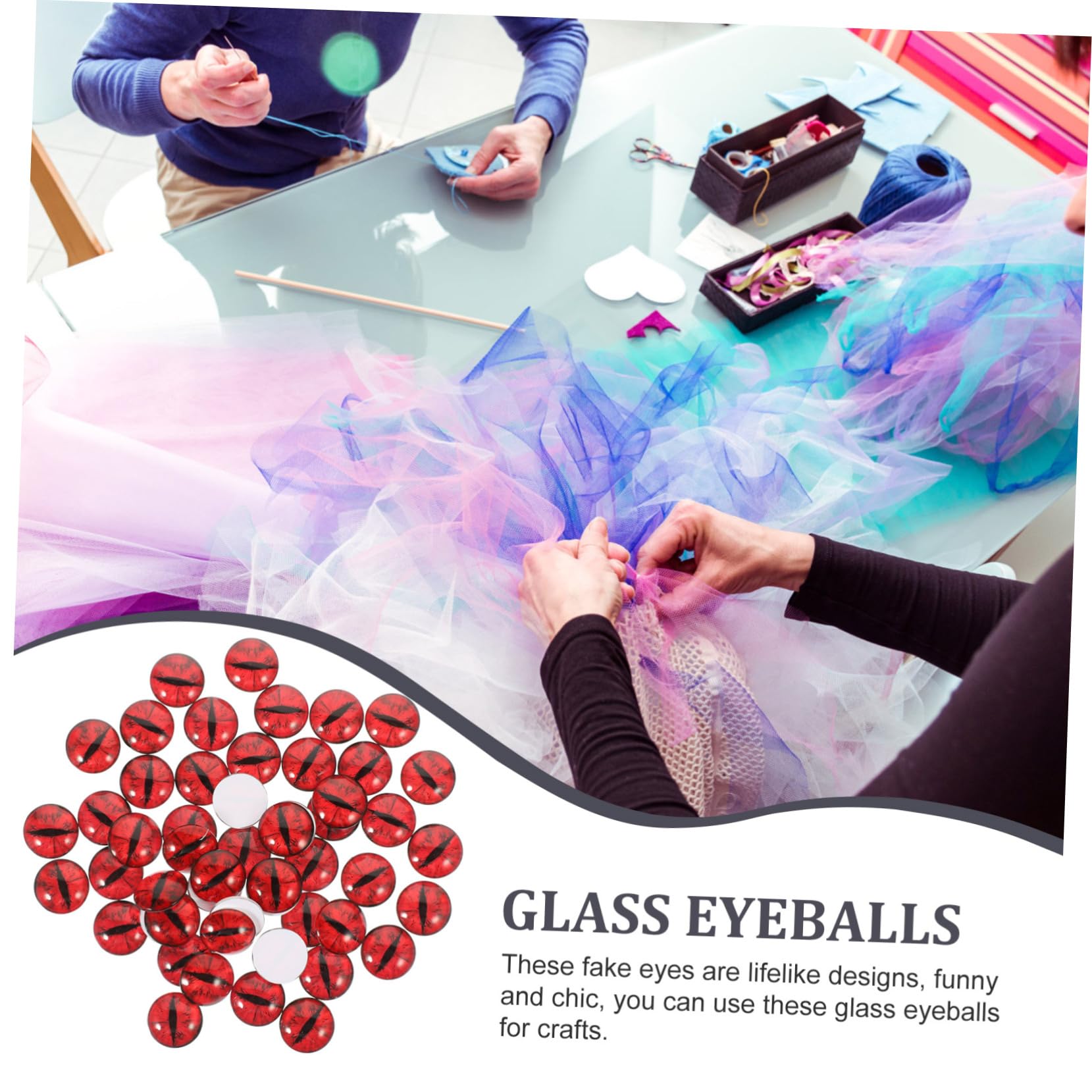 SHINEOFI Runde Glasaugen aus Glas, Rot, 25mm, 100 Stück für Bastelarbeiten