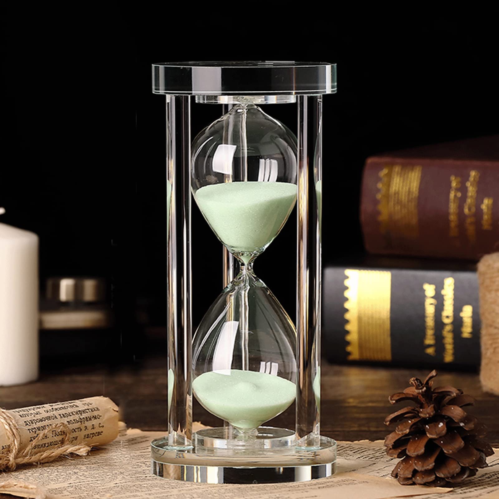 Temporizador de Reloj de Arena, 15 minutos/30 minutos/60 Minutos, decoración de Escritorio for el hogar, Navidad, cumpleaños ，Reloj de Arena(Purple)