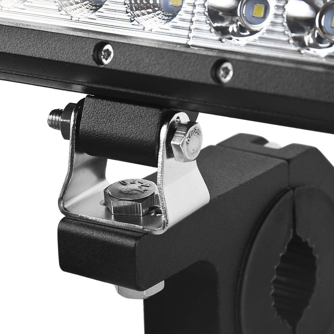 Support Montage Lumière QIMEI-SHOP Support De Montage De Lumière Travail 25-50mm Universelle Pince De Tube De Barre Fixation Pour Tout-terrain Voiture Camion Moto 2 Pièces Support Aluminium Anodisé Noir