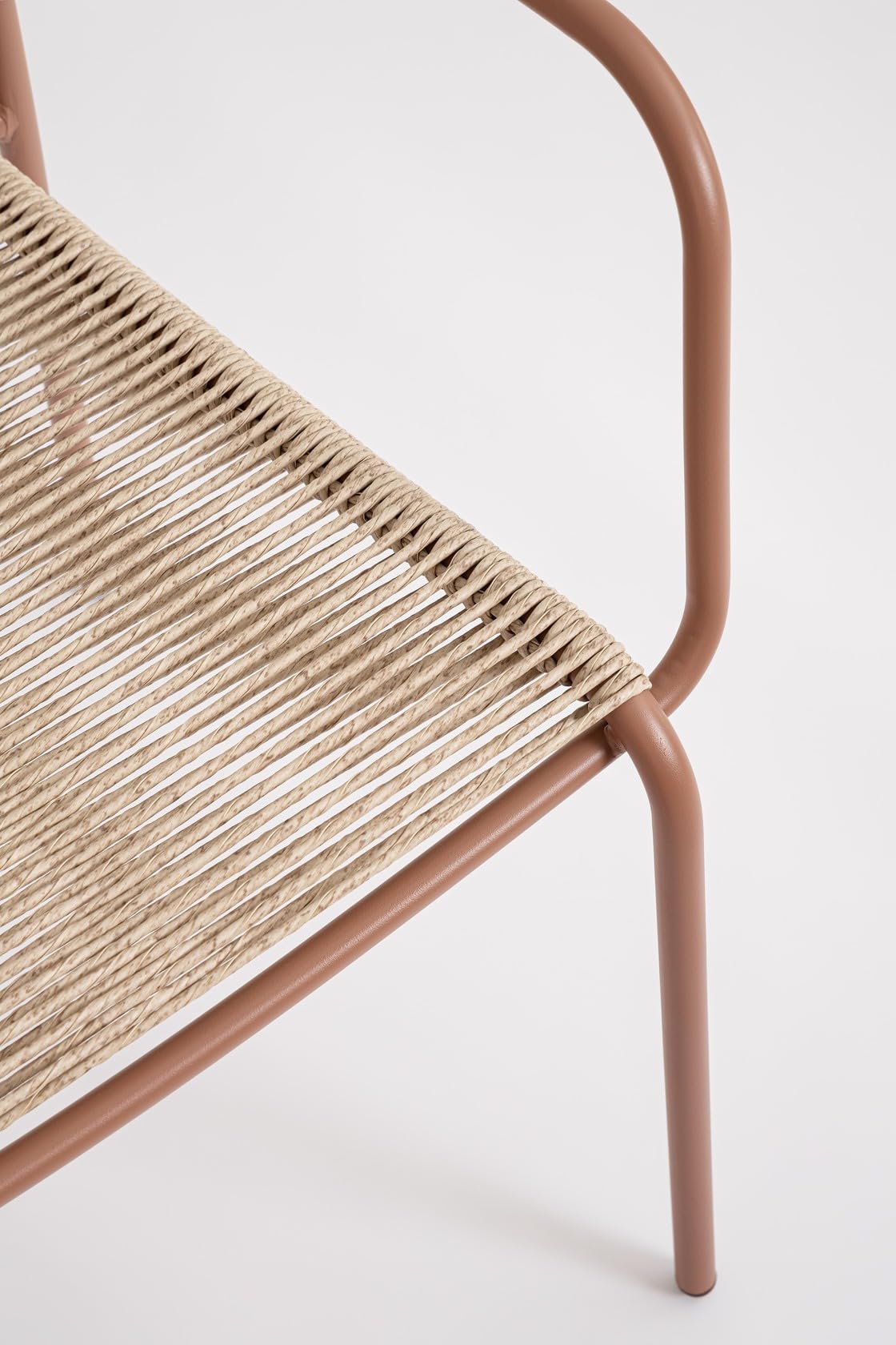 Bizzotto Silla con reposabrazos JABLE Coral, aluminio, trenzado de fibra sintética