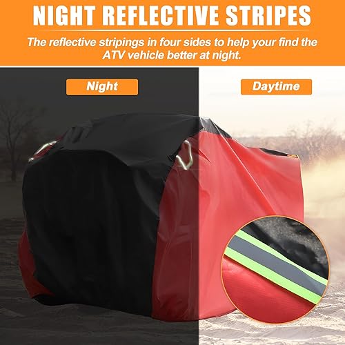 Miniatura 6 de X AUTOHAUX Cubierta impermeable para cuatrimoto, ajuste universal para la mayoría de 110CC-250CC ATV Quad Cover 78.74 pulgadas de largo x 37.4