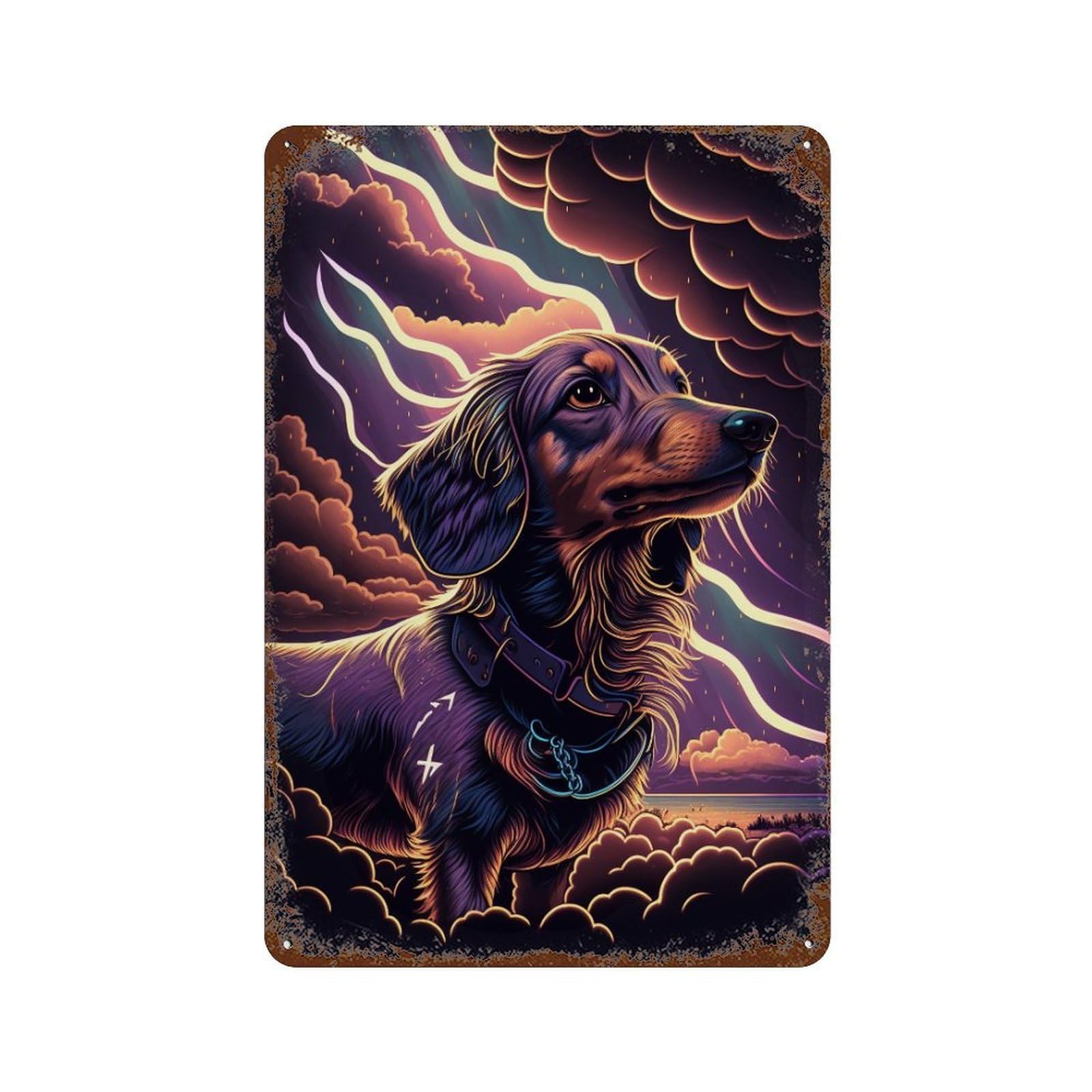Retro Metal Sign Thundering Canine Majesty -1 11.8"x7.9", Decorative Metal Wall Art for Pub, Kitchen And Man Cave Decor