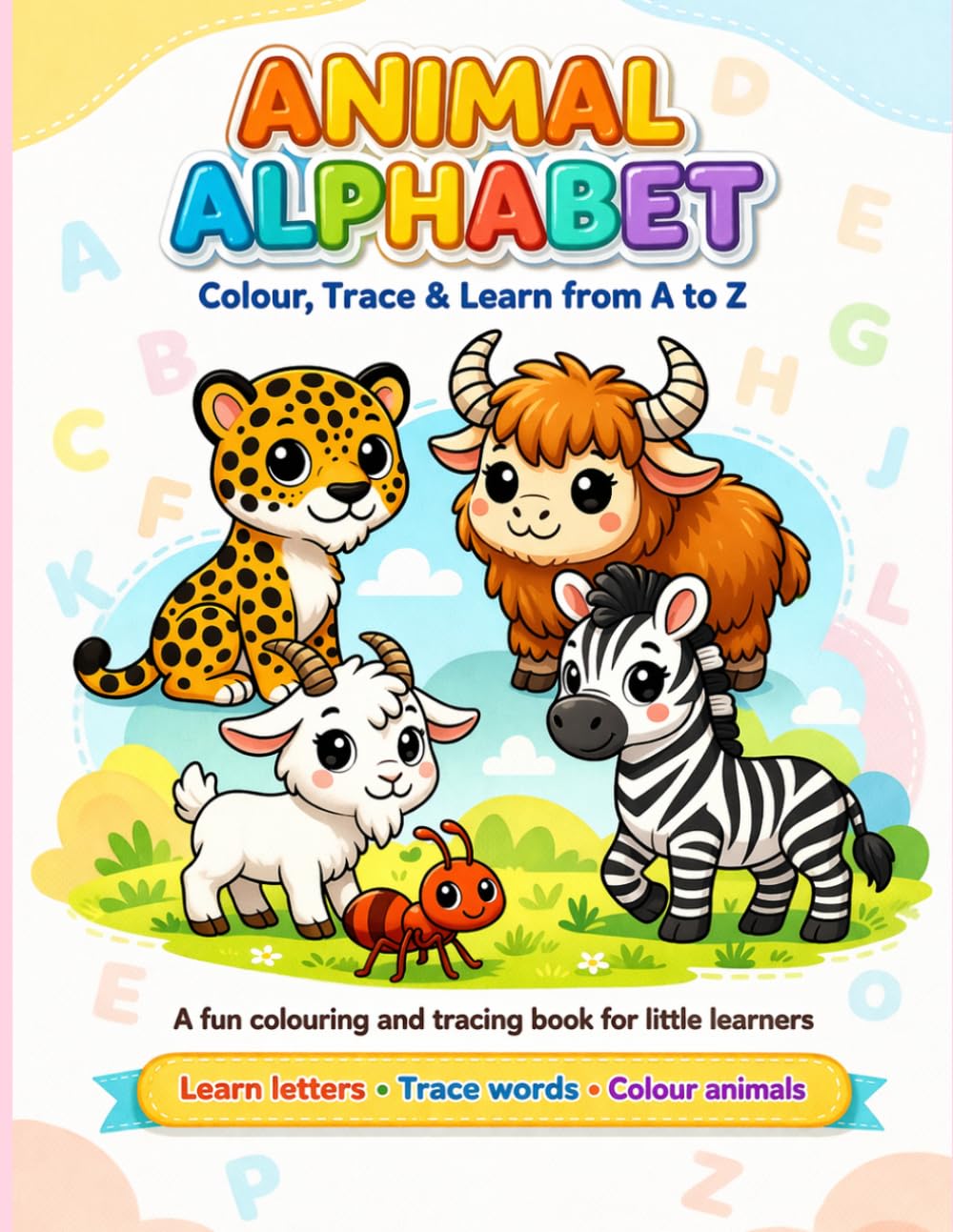 Animal Alphabet: Colour, Trace & Learn from A to Z