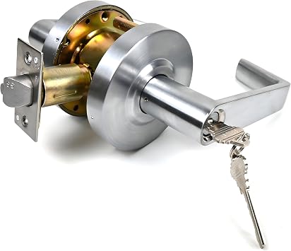 Free Wheeling Clutch Entry/Entrance Keyed Function Commercial Heavy Duty Cylindrical Handle Lock,Door Handle, Heavy-Duty Door Lock,ANSI Grade-2,UL 3 Hour Fire Rated, ADA Compliant.