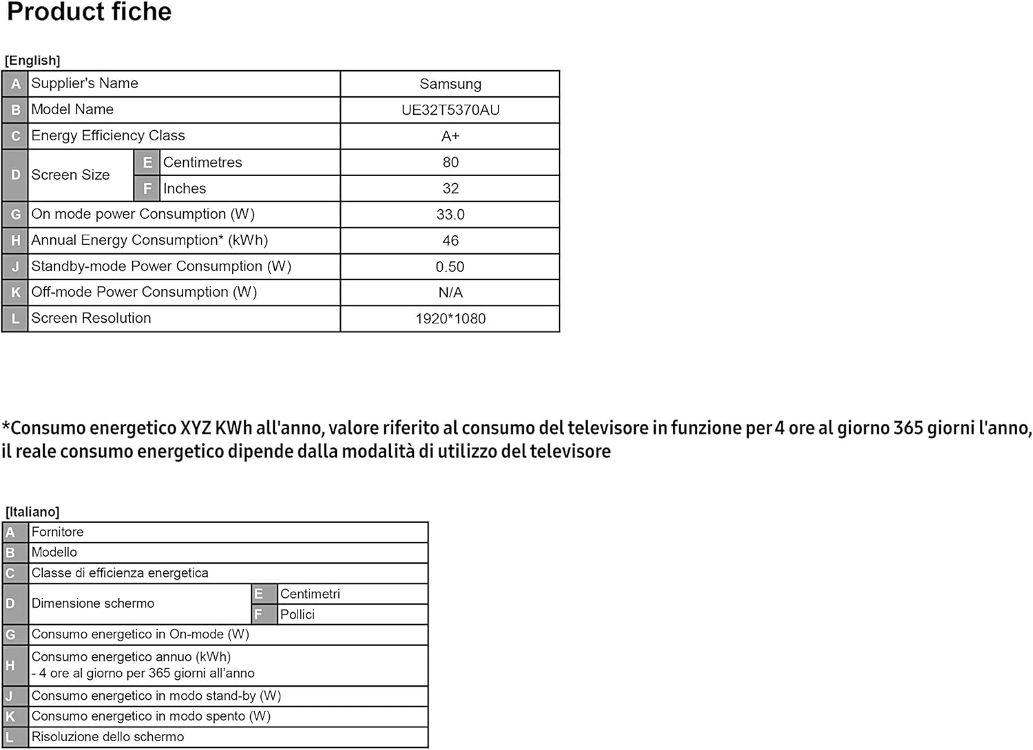 Samsung T5370 Smart TV 32, Full HD, Wi-Fi, 2020, compatibile con Alexa