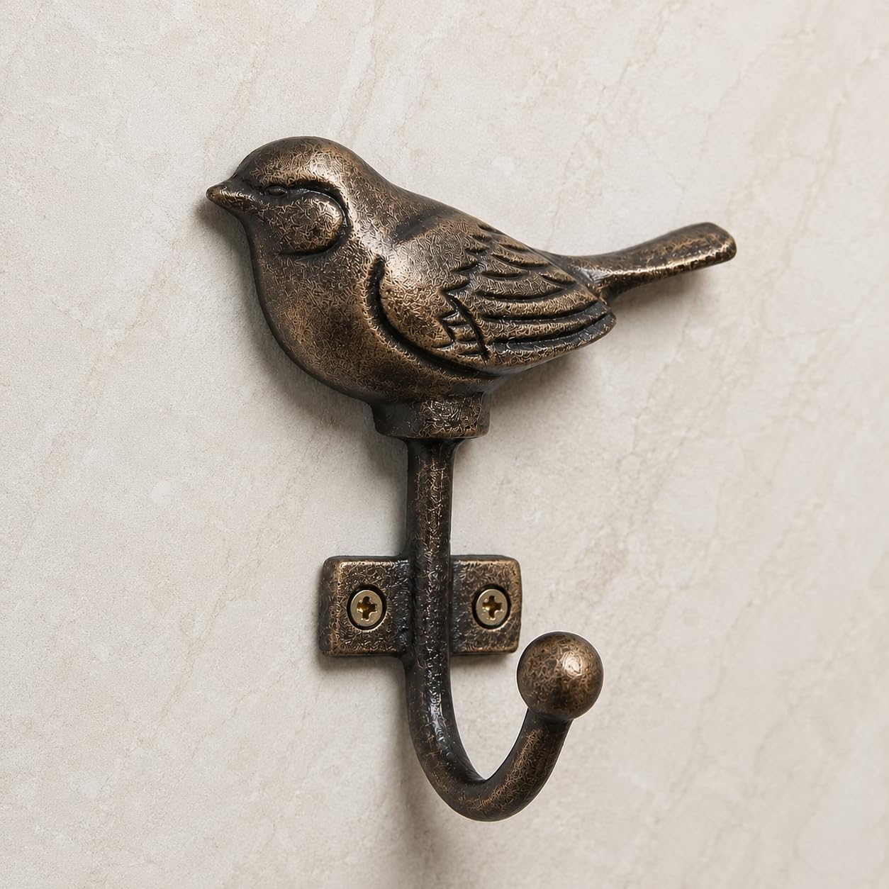 A4 Hardware Antique Bird Wall Hook | Decorative Cast Iron Coat Hook | Vintage Bronze Finish Wall Mounted Hanger for Coats, Keys, Bags, Towels | 15 KG Capacity | Water Resistant-image-12