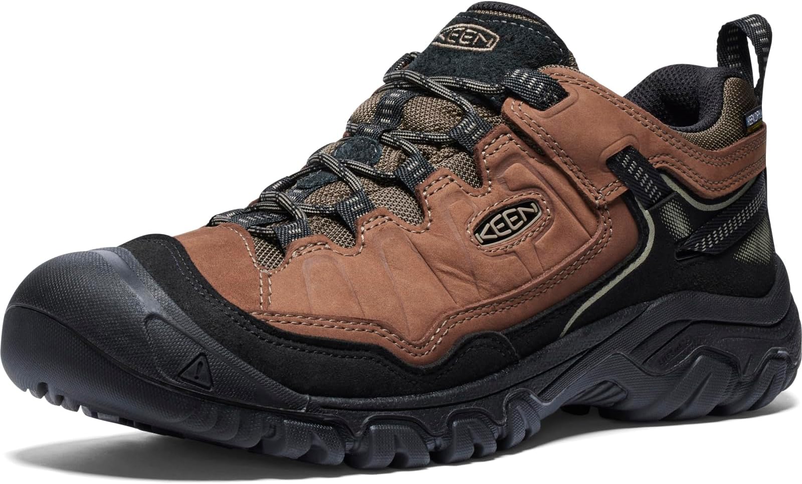 KEEN Men's Targhee 4 Waterproof Hiking Shoes, Sea Turtle/Roasted Pecan