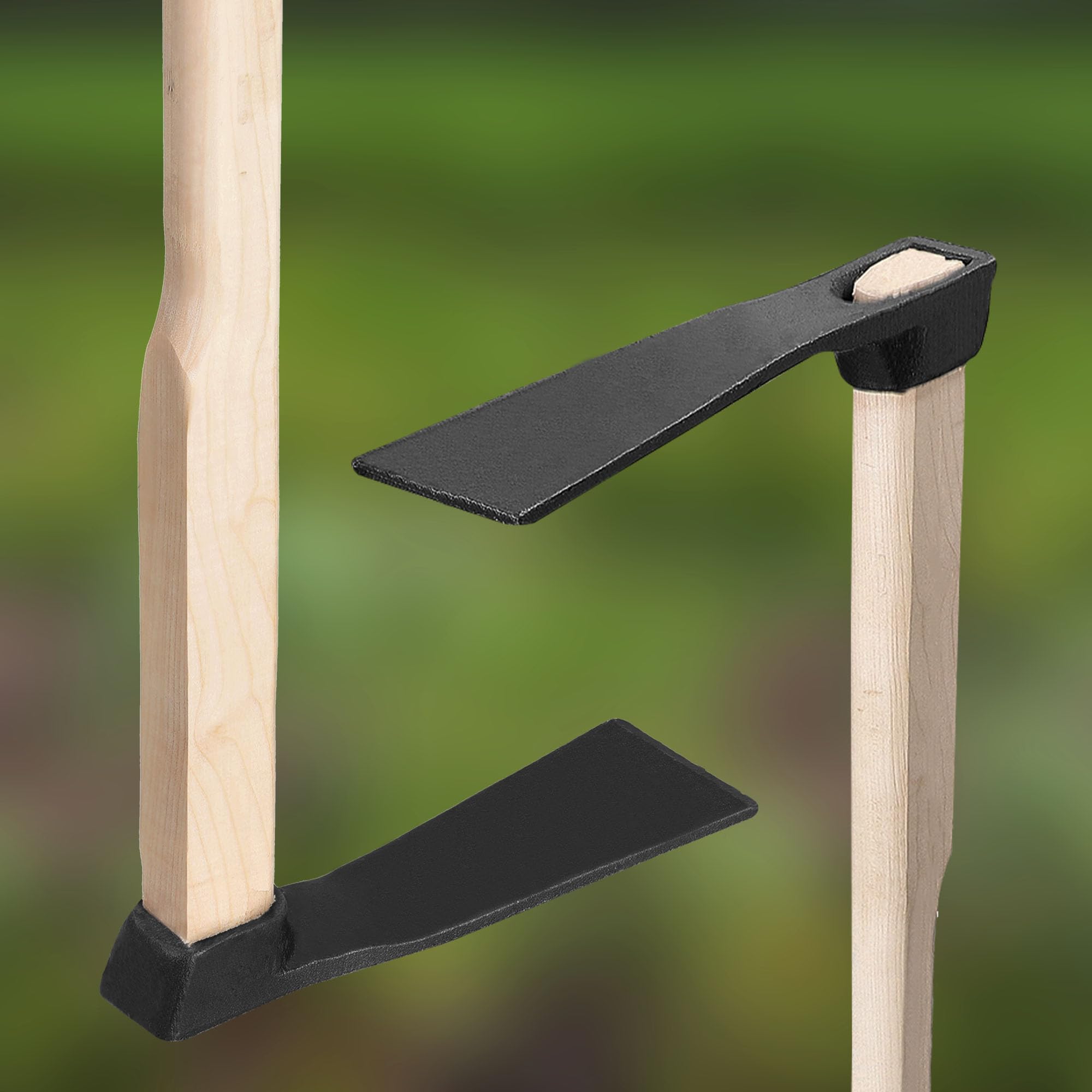 KOTARBAU® Zappa da giardino 23 cm con manico 120 cm in legno, zappa da giardino per trapiantare e diserbo, attrezzo da giardino manuale