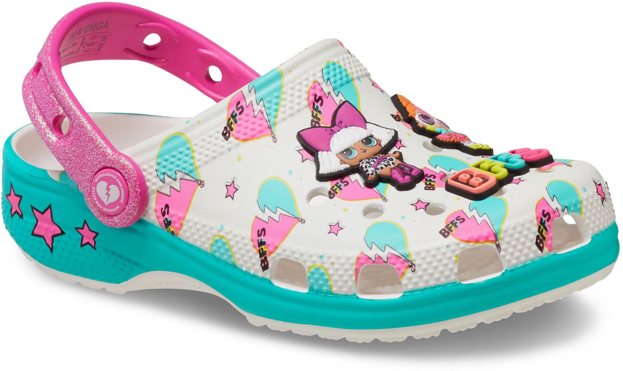 Klapki dziecięce Crocs LOL SURPRISE BFF CLASSIC CLOG, kolor turkusowy