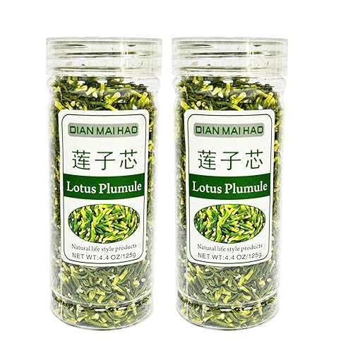 Té de embrión de loto plumule loto seco 8.1 oz250 g (4.41 oz* 2) Wild Nature Fragante Núcleo de semilla de loto Corazón de loto de calidad premium