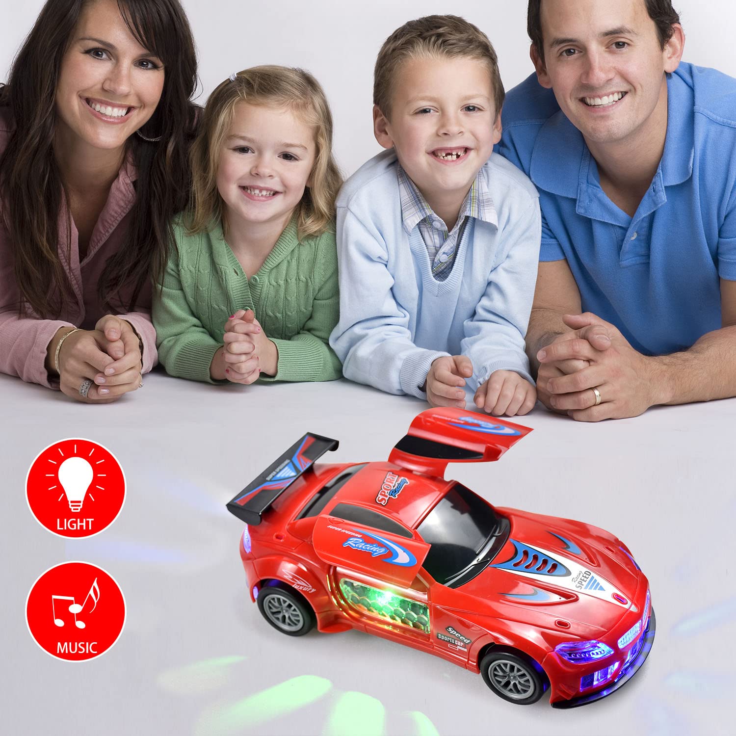 Auto Giocattolo Della Polizia Transform YJ388-27 – Scala 1:36, Con Luci E Suoni, Per Bambini 3+ Anni, Rossa - 2