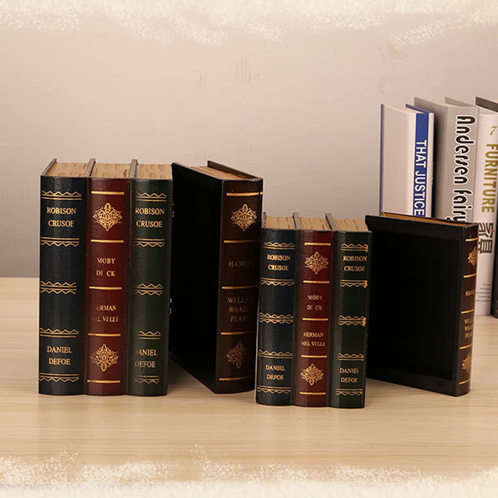 Lot De 2 Boîtes De Rangement Décoratives En Faux Livres Pour