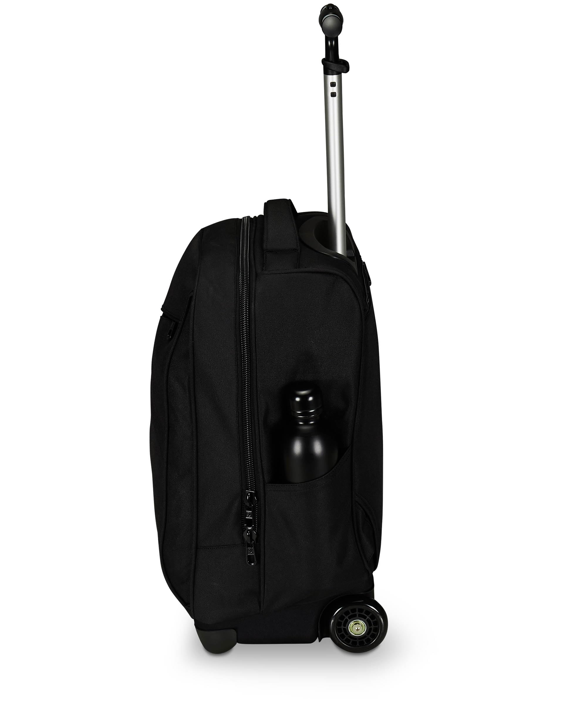 Invicta Trolley Scuola Benin Solid, Nero, 2 in 1, Con Spallacci Uso Zaino, Tasca porta Borraccia e Porta Laptop, Scuola & Viaggio, Ragazzi