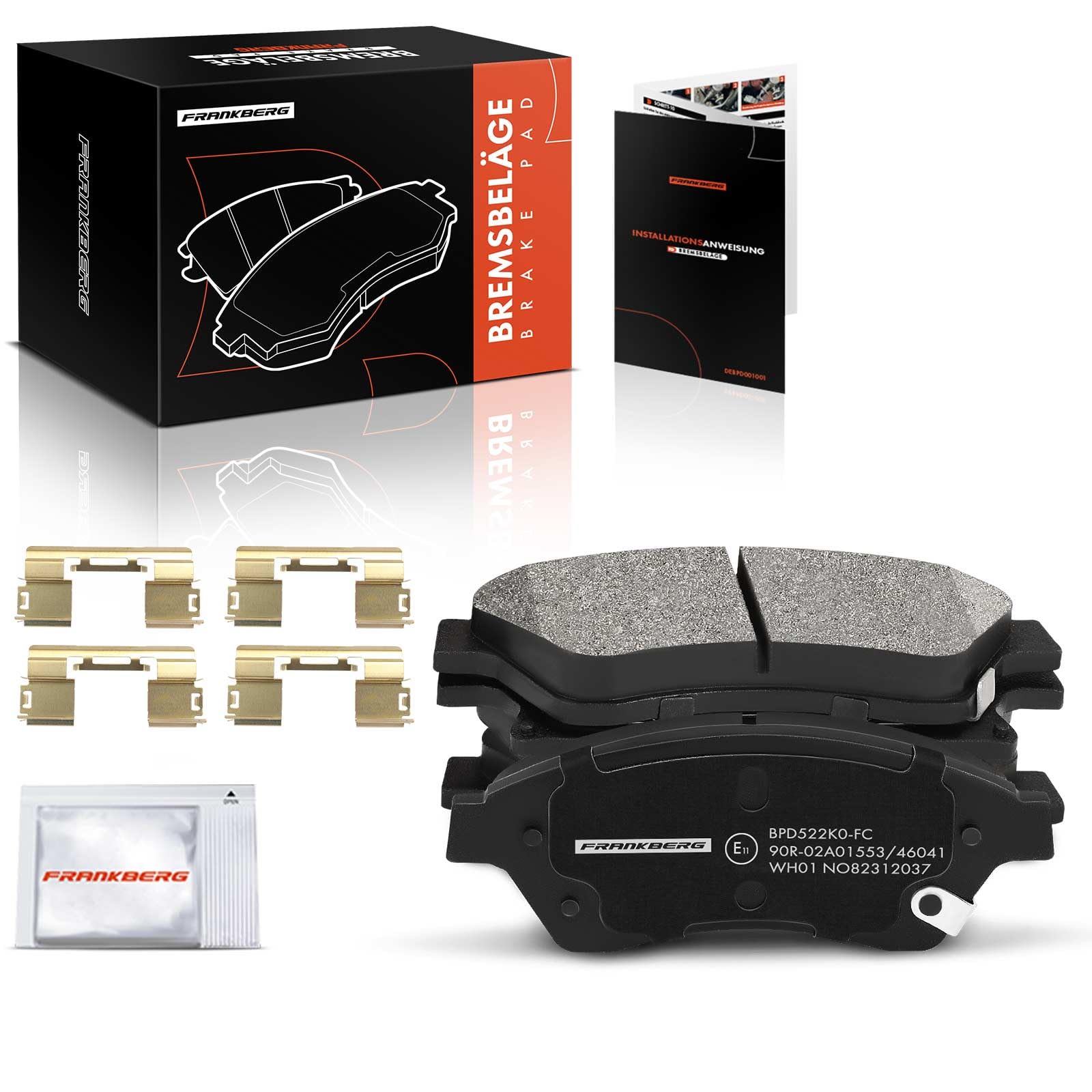 Frankberg 4 pastillas de freno delanteras compatibles con Aveo Hatchback T300 1.2L-1.6L 2011-2023 Cruze J300 1.4L-2.0L 2009-2023 Astra J P10 1.2L-2.0L 2009-2015 Replace # 1333 01207