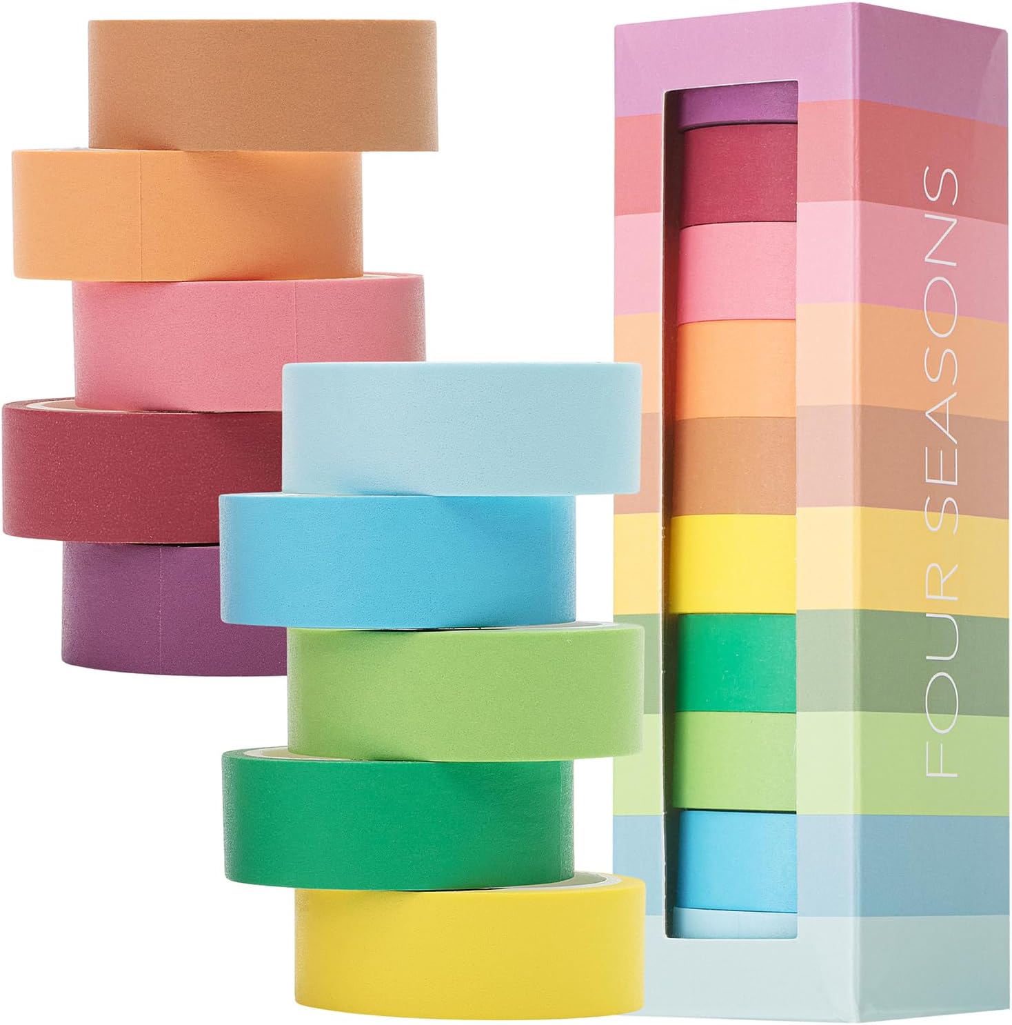 Mr. Pen- Washi Tape Set, 10 Rolls, 5.5 Yards/Roll, Washi Tape for Scrapbook, Arts, Crafts, Journals and Planners, Four Seasons