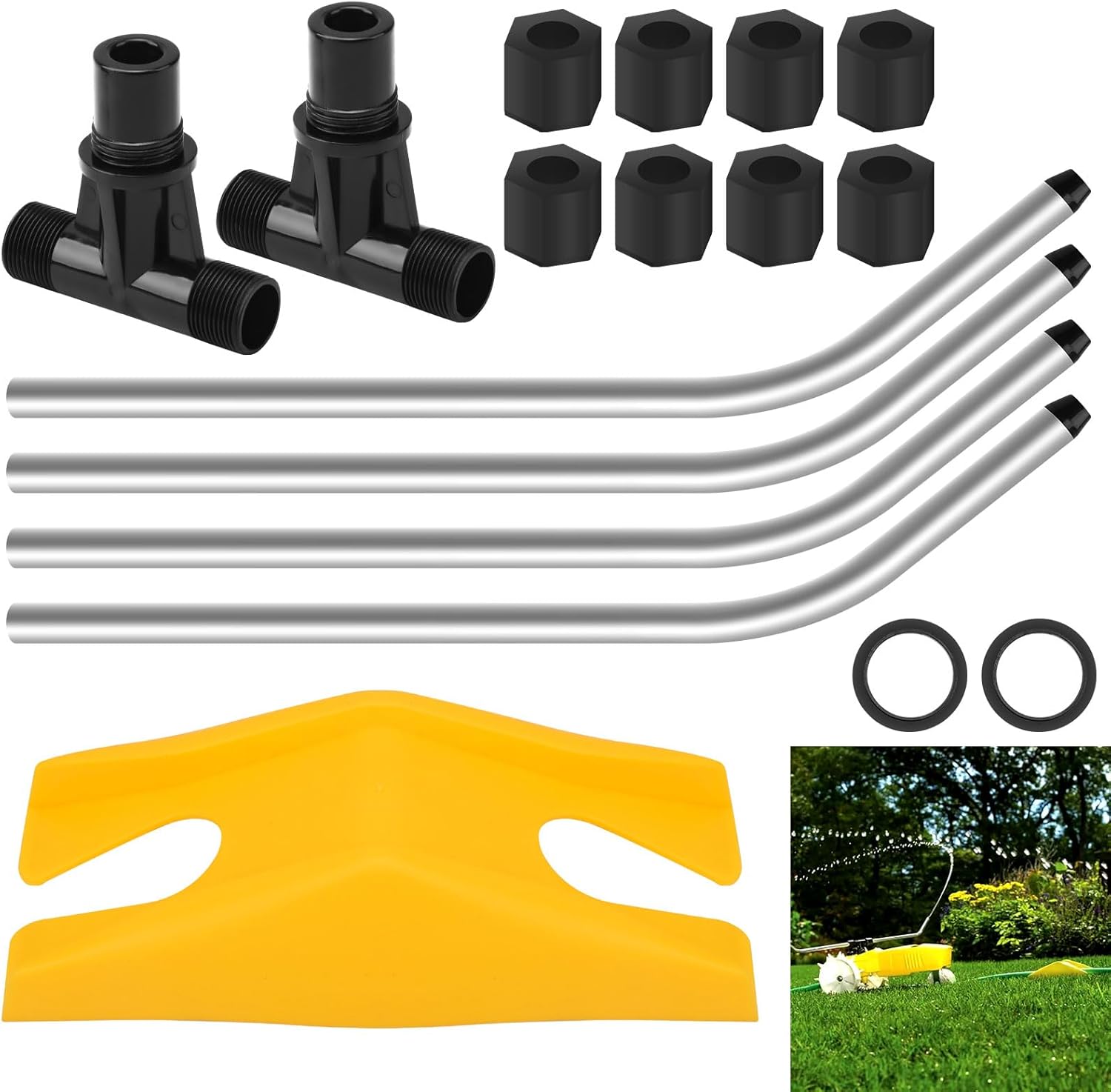 2 Set Traveling Sprinkler Arms & Tee Replacement Kit for Orbit Nel-Son Traveling Sprin kler Tractor 58322, 818653-4002 - Replacement for Orbit Tractor Sprinkler Parts
