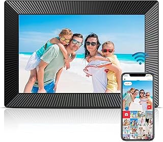 إطار صور رقمي ذكي واي فاي 10.1 بوصة مع مساحة تخزين 16GB وشاشة لمس بدقة HD 1280 × 800، دوران تلقائي، سهل الإعداد لمشاركة الصور أو مقاطع الفيديو عن بعد عبر التطبيق من أي مكان من بيوتي بيست (أسود)