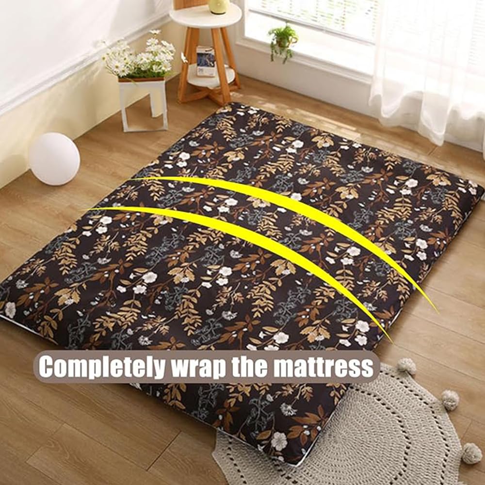 D,100x200cm(Twin), Fundas De Colchón De Futon Grandes/Grandes La Cubierta De La Cama del Suelo Japonés Está Completamente Envuelta Colchón Plegable La Cubierta del Colchón Futon