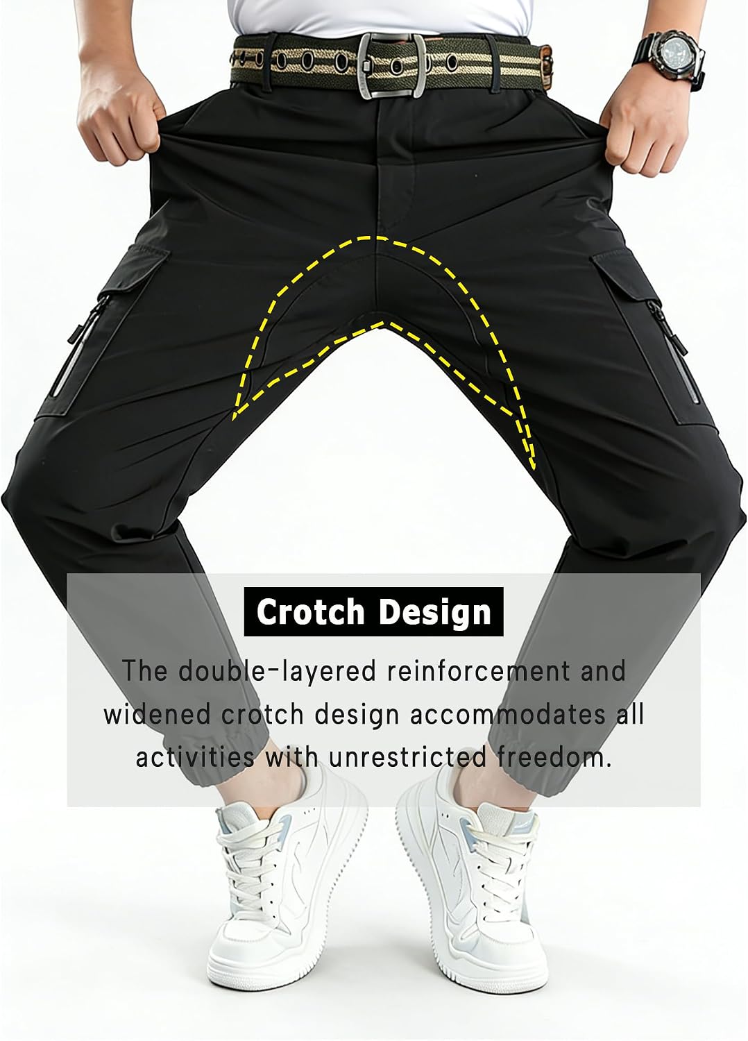 Mens Lightweight Hiking Pant Durable Military Pants Leg-Bound Tapered Waterproof Hunting Fishing Tactical Pants