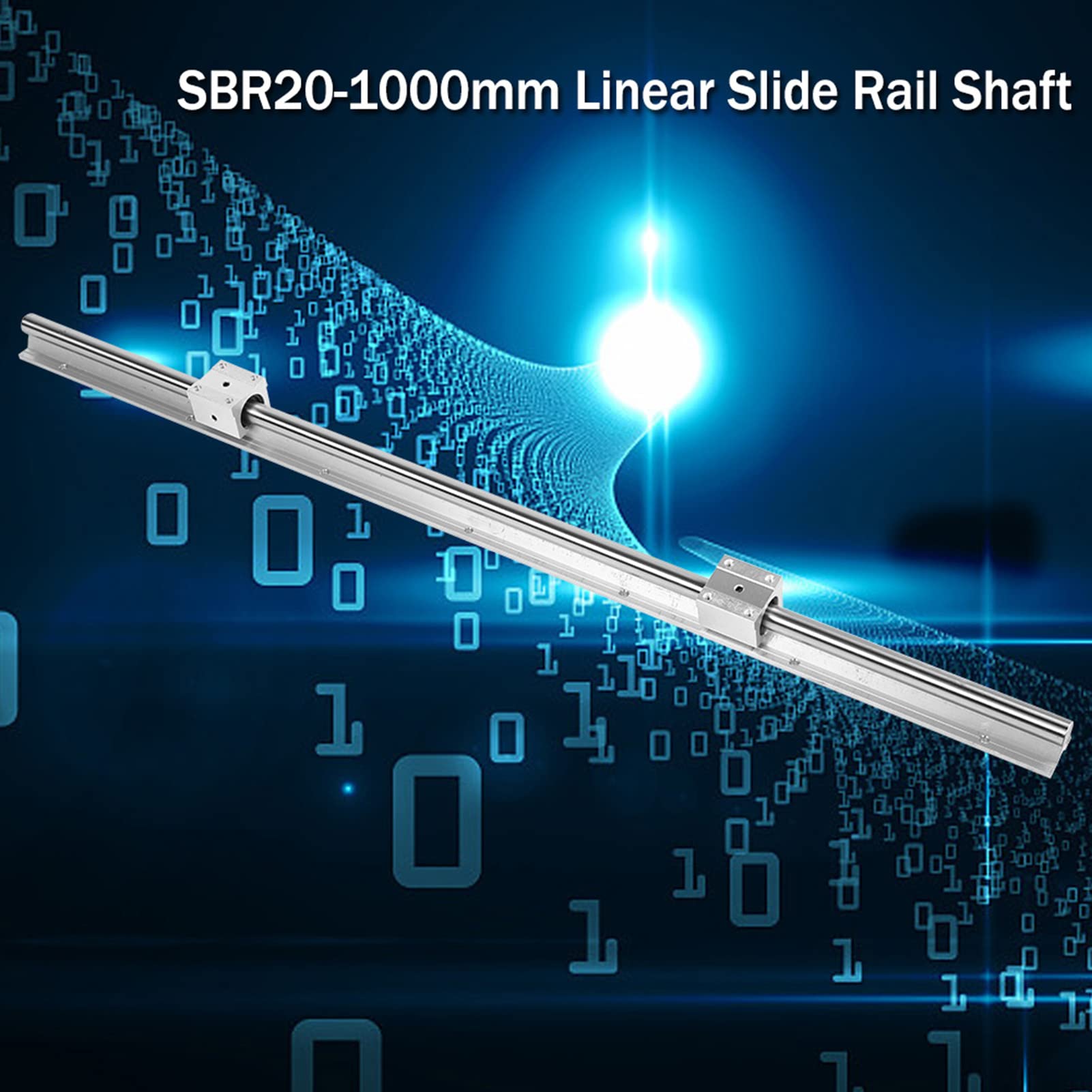 Lot de 2 glissières linéaires SBR20-1000 mm avec 4 roulements SBR20UU pour un mouvement et une installation facile