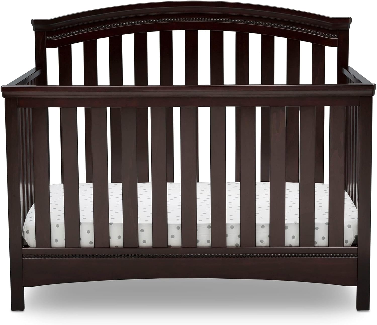 Delta Children Emerson 4-in-1 Convertible Crib - Greenguard Gold Certified, Dark Chocolate