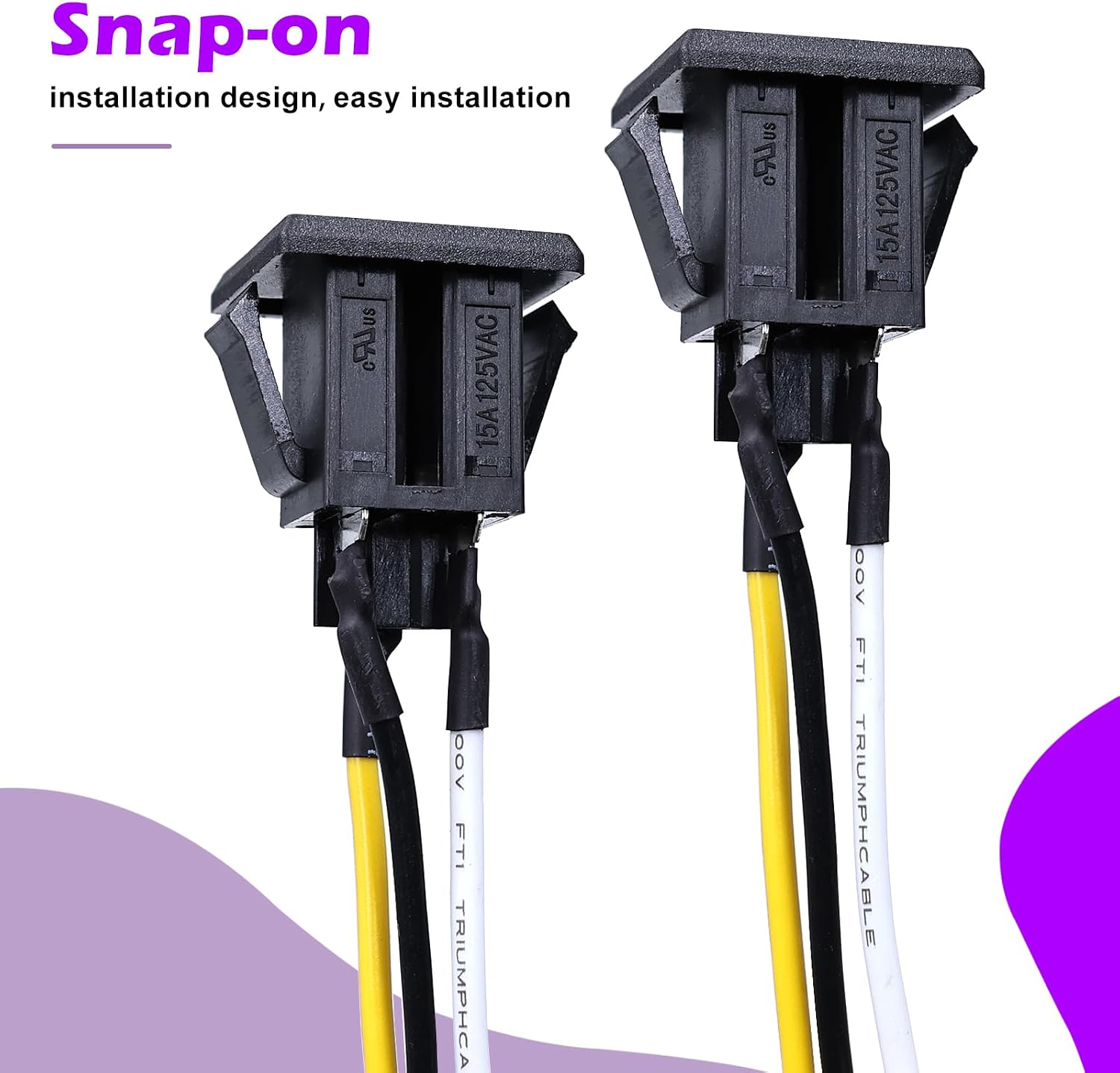 4Pcs US Power Socket Plug Panel 3 Pins 15A 125V AC Panel Mount Outlet Industrial Plug Female Connectors Adapter with 18AWG Connection line