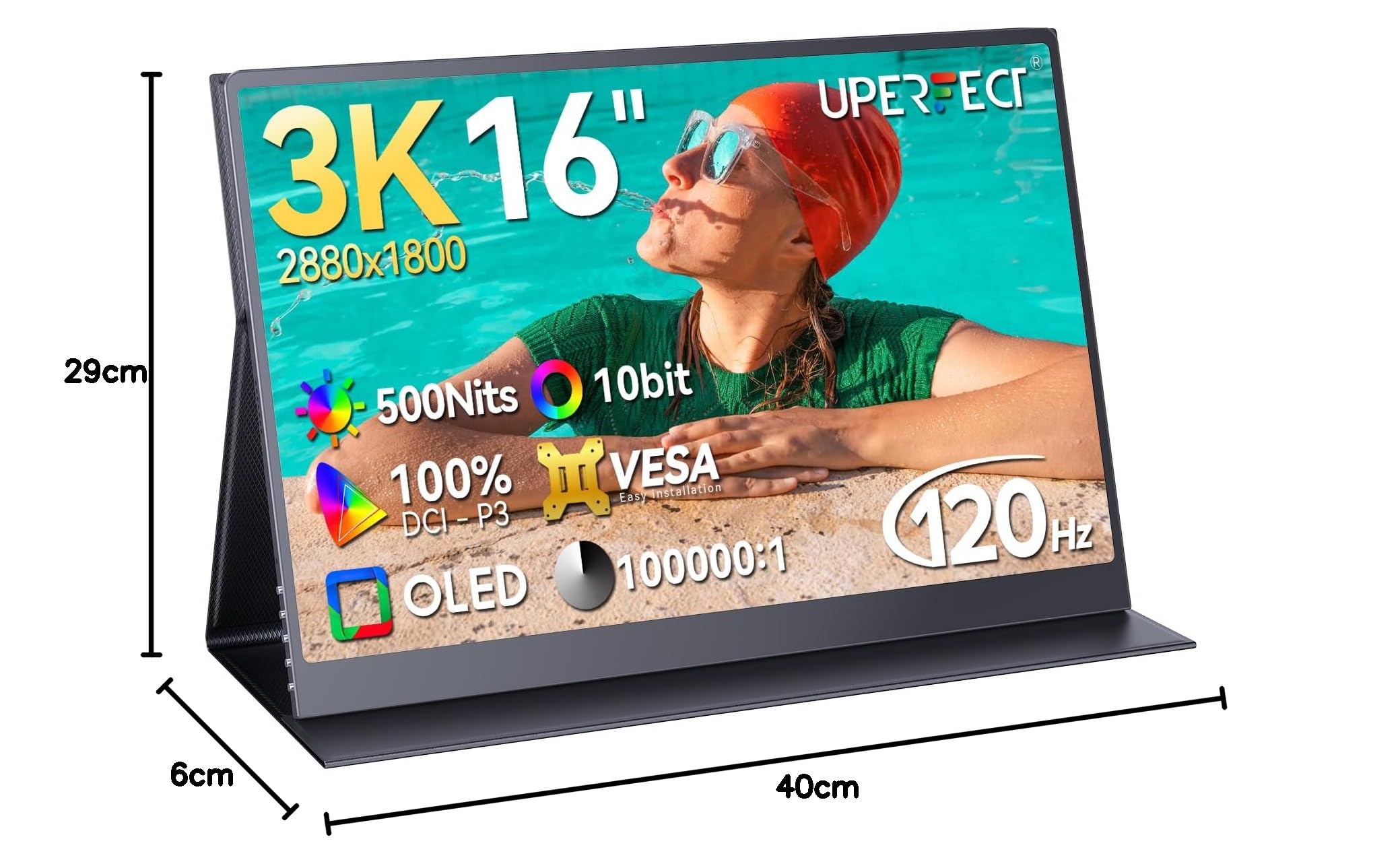 UPERFECT OLED Portable Monitor 3K | 120Hz 16 Inches Portable
