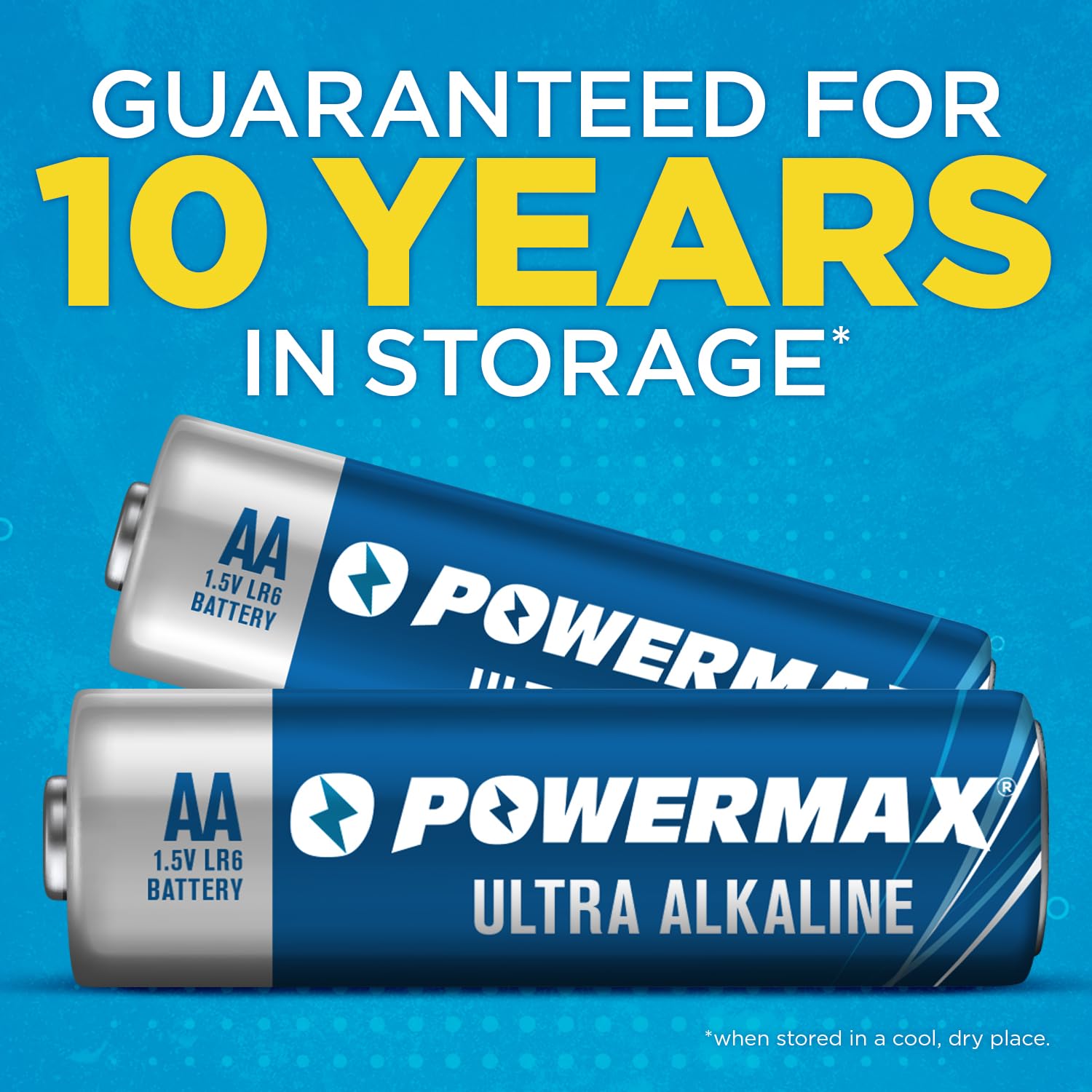Powermax 60 Piles AA de Longue durée, Batterie alcaline Longue durée, 10 Ans de durée de Vie, Emballage refermable