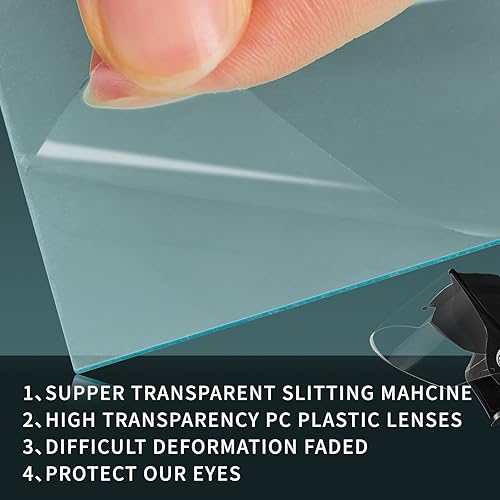 Miniatura 3 de 100 piezas de 2 x 4.25 pulgadas de soldadura transparentes de repuesto transparente de protección universal de soldadura máscara de lente de