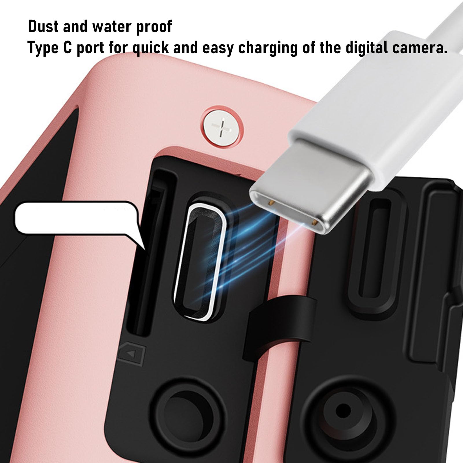 Bewinner Fotocamera Digitale 5k per Fotografia, Fotocamera da Vlogging da 64 MP per YouTube con Touchscreen HD da 2,8 Pollici, Telecamera Compatta WiFi HD con Flash per Principiante (PINK)