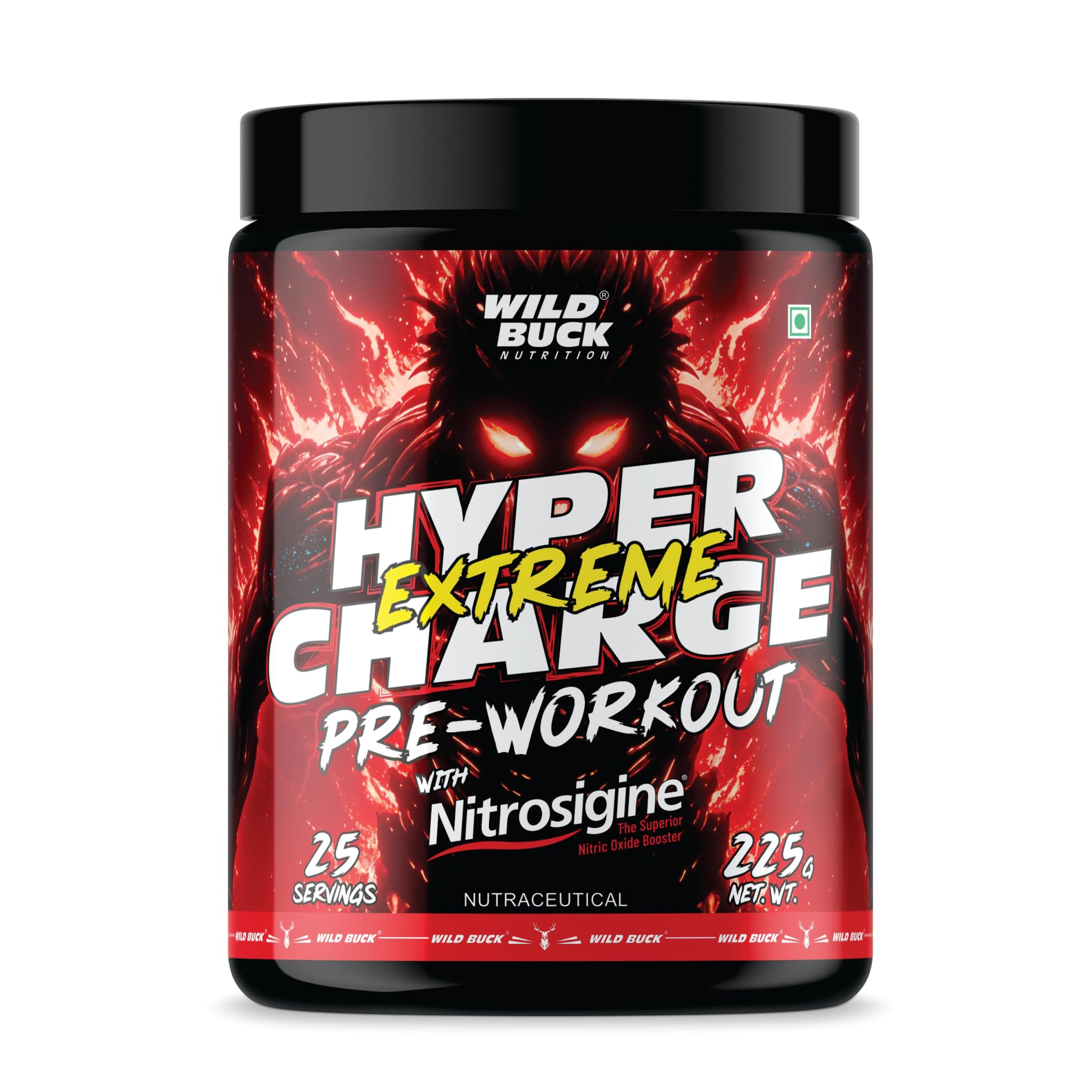Wild Buck Hyper Charge Extreme Pre-Workout with Nitrosigine® – High Stim Energy, Pump, Strength & Focus | Energy Drink with– Beta-Alanine, L-Citrulline, Creatine, Caffeine, L-Theanine – Nitric Oxide Booster | Physical Performance for Gym or Sports [225g - 25 Servings, Strawberry Mango]-image-32