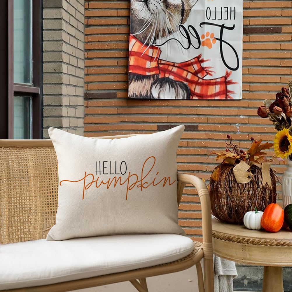 Lvhompro Halloween Pillow Covers Set Of 2 - 18x18 Inch Bloody Spooky Linen Throw Covers For Couch, Porch, Outdoor Decor