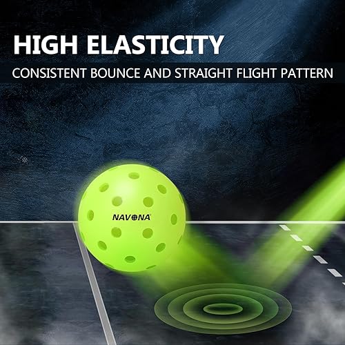 Miniatura 6 de Navona 24 Pack Premium 40-Holes Outdoor Pickleball Balls, Seamless Roto-Molded Design & Durable, Meet USAPA Official Requirement, Durable