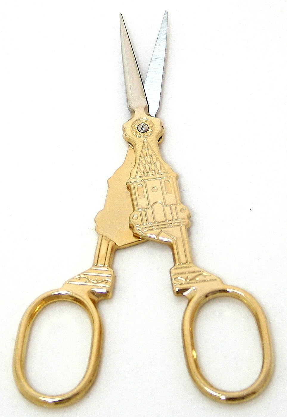3 Gold Plated Stainless Steel Stork Bird/Eiffel Tower/Big Ben Scissors for Embroidery, Sewing, Craft, Art Work & Everyday Use - ThreadNanny Brand