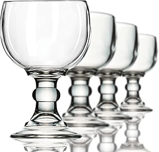 Amehla Schooner Beer Glasses Set - 21-ounce Large Margarita Glass, Big Goblet Style Beer Glass for Coronarita, Michelada Cup, Fish Bowl Glasses for Drinks or Shrimp Cocktail - Set of 4 (Clear)