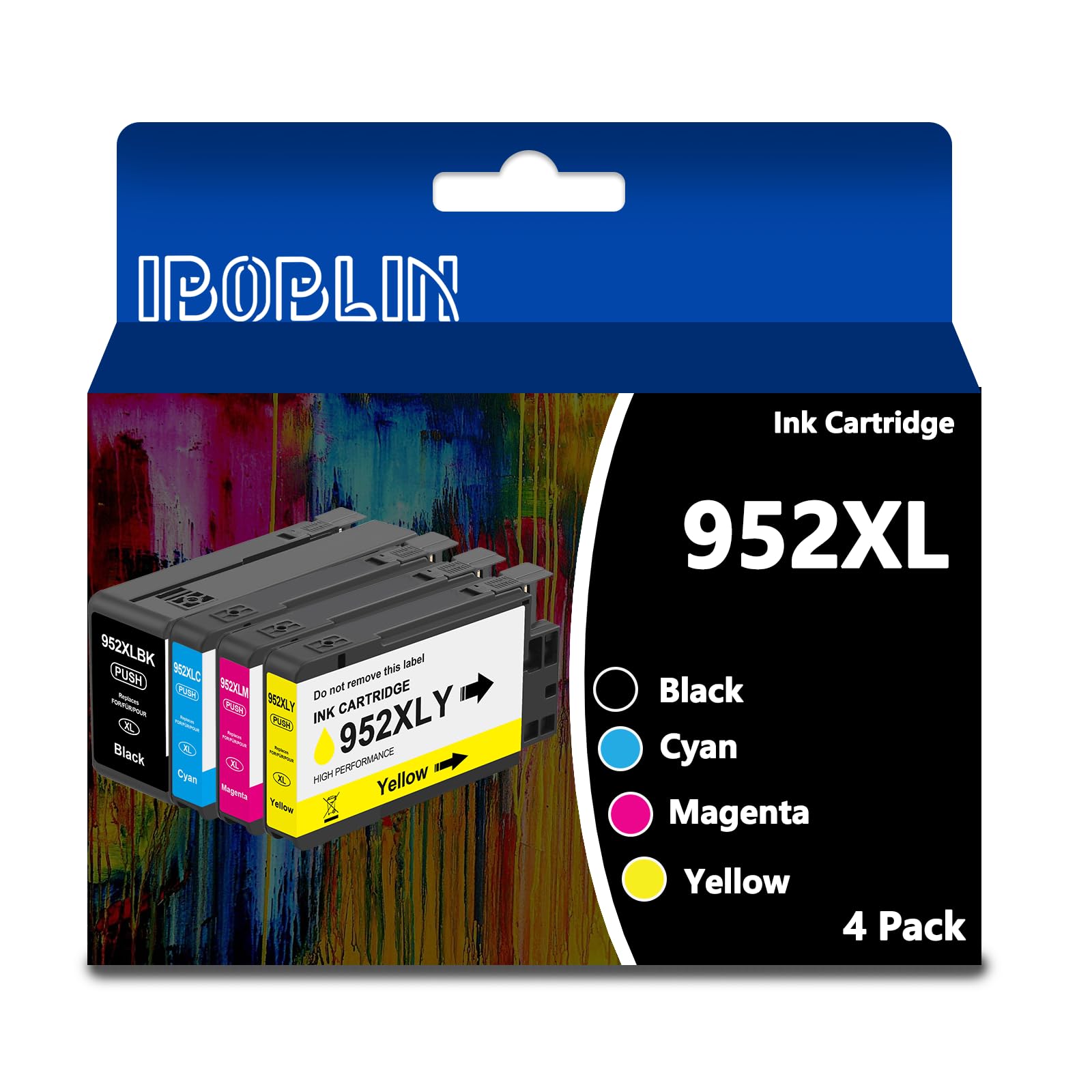 IBOBLIN High Yield 952XL 952 Ink Cartridges -4Packs