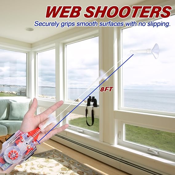 Spider Web Shooter Pro, Web Launcher String Shooters Toy, Cool Gadgets, USB Charging, Instant Retract Button, Ultimate Superhero Gift (Colored)