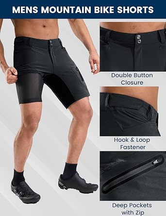 Nepest Men's Mountain Bike Trousers 4-Way Stretch Quick Dry Cycling