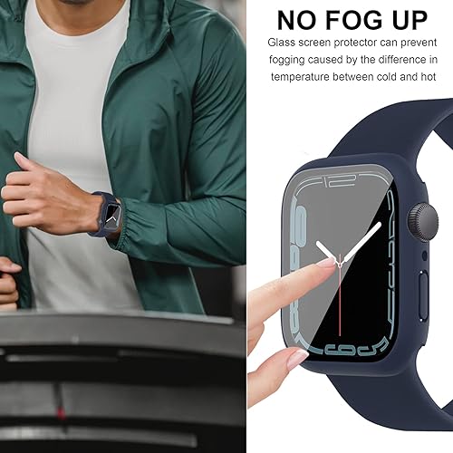 Miniatura 5 de 2 en 1 Miimall - Funda protectora de pantalla impermeable para Apple Watch 7 de 1.614 pulgadas, carcasa rígida de policarbonato impermeable