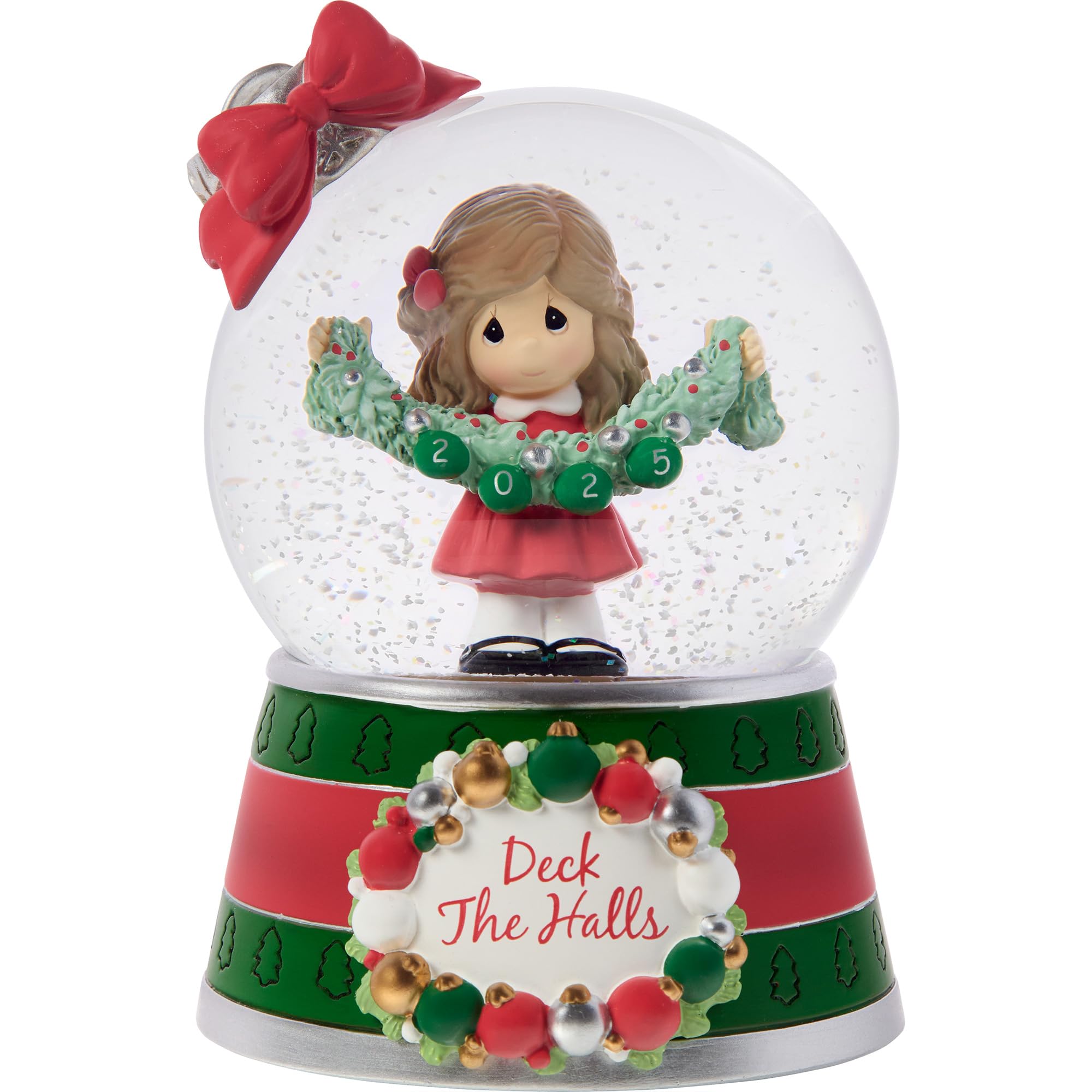 Precious Moments Deck The Halls 2025 Dated Musical Snow Globe – Resin/Glass Holiday Collectible Plays “Deck The Halls” – 251101