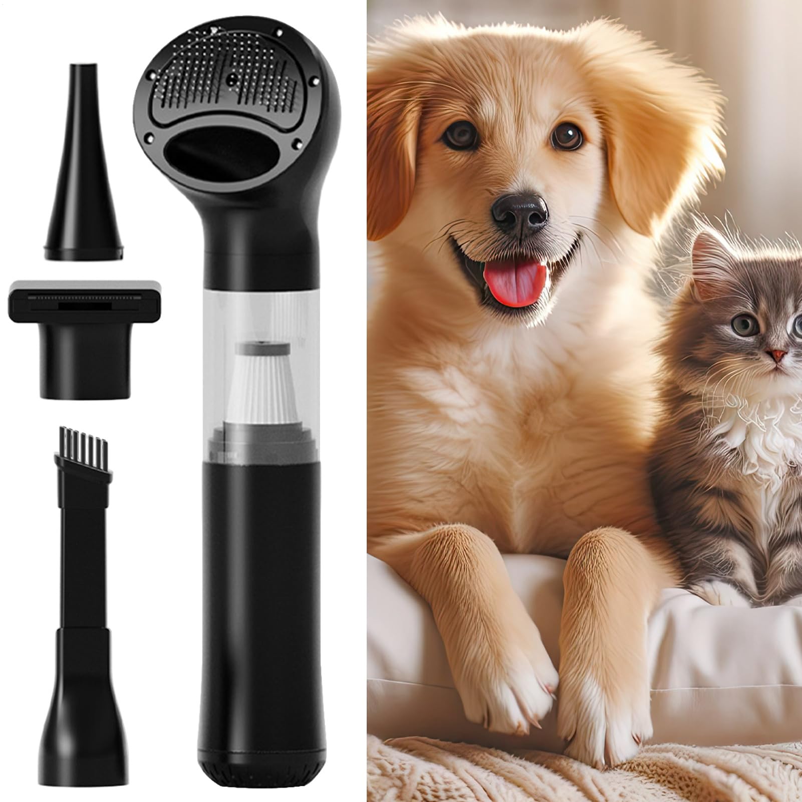 Kit aspirapolvere per toelettatura cani Aspiratore Portatile Senza Fili | Aspirapolvere Compatta per Auto per Camera Cucina Uffici Appartamento Veicolo Cruscotto Lettiera Fuoriuscite