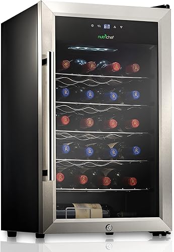 Vista 18 de NutriChef - Refrigerador para 12 botellas de vino termoeléctrico, para encimera Refrigerador, refrigerador de funcionamiento silencioso, Compresor