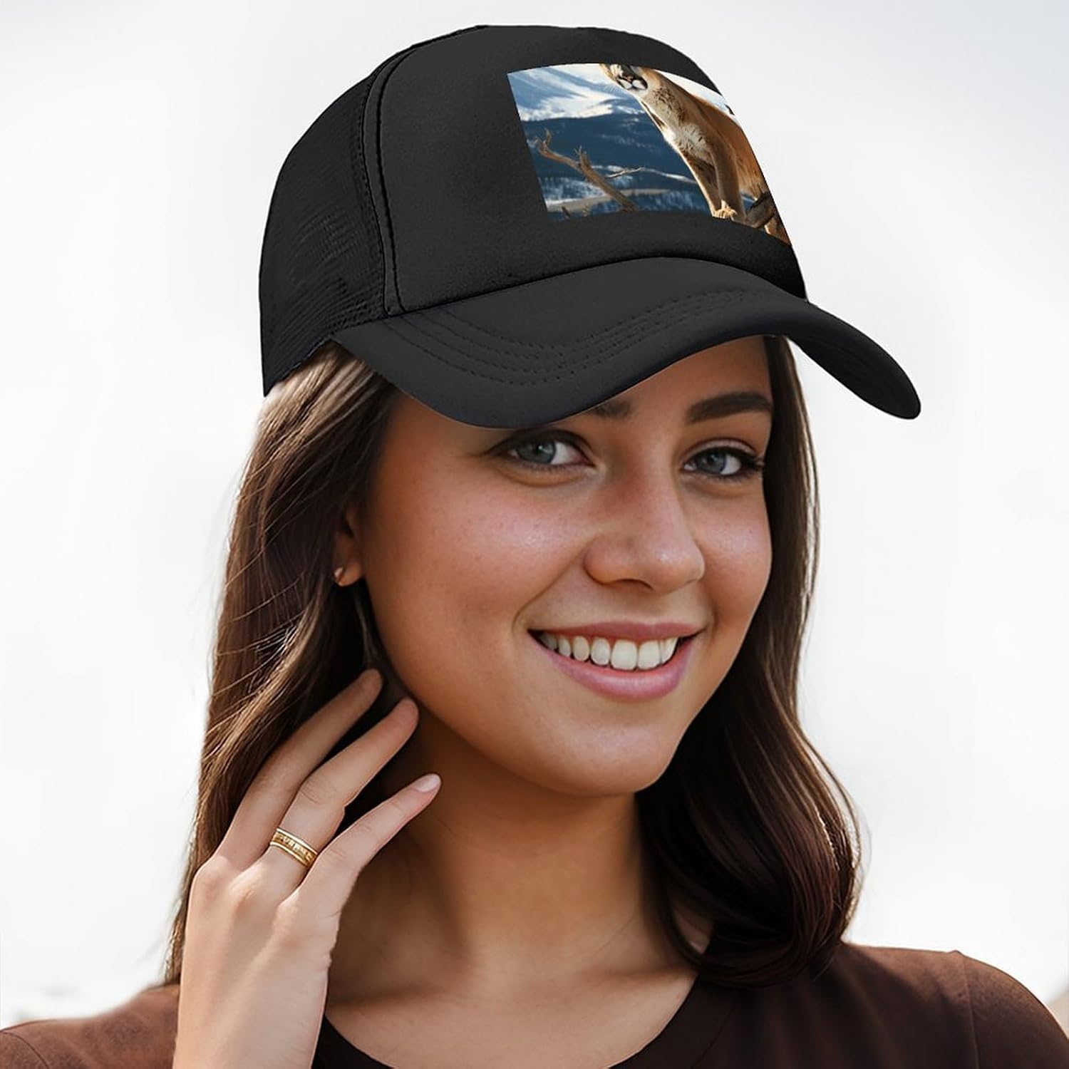 Quick Dry Panther Mountain Lion Baseball Cap Personalized Adjustable Trucker Caps Breathable Outdoor Mesh Snapback Hats image 3