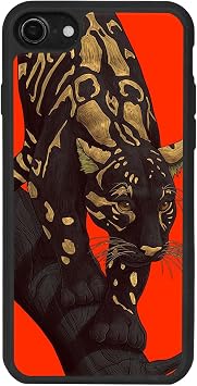 iPhone 8 Uyumlu Mat Siyah K l f, Yumu ak Silikon, Panter Tasar m,  ok Emici
