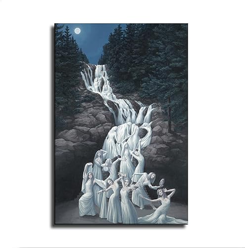 ELdtec Póster de baile acuático con ilusión visual surrealismo, moderno, lienzo decorativo para pared, póster estético para el hogar, sala de estar,