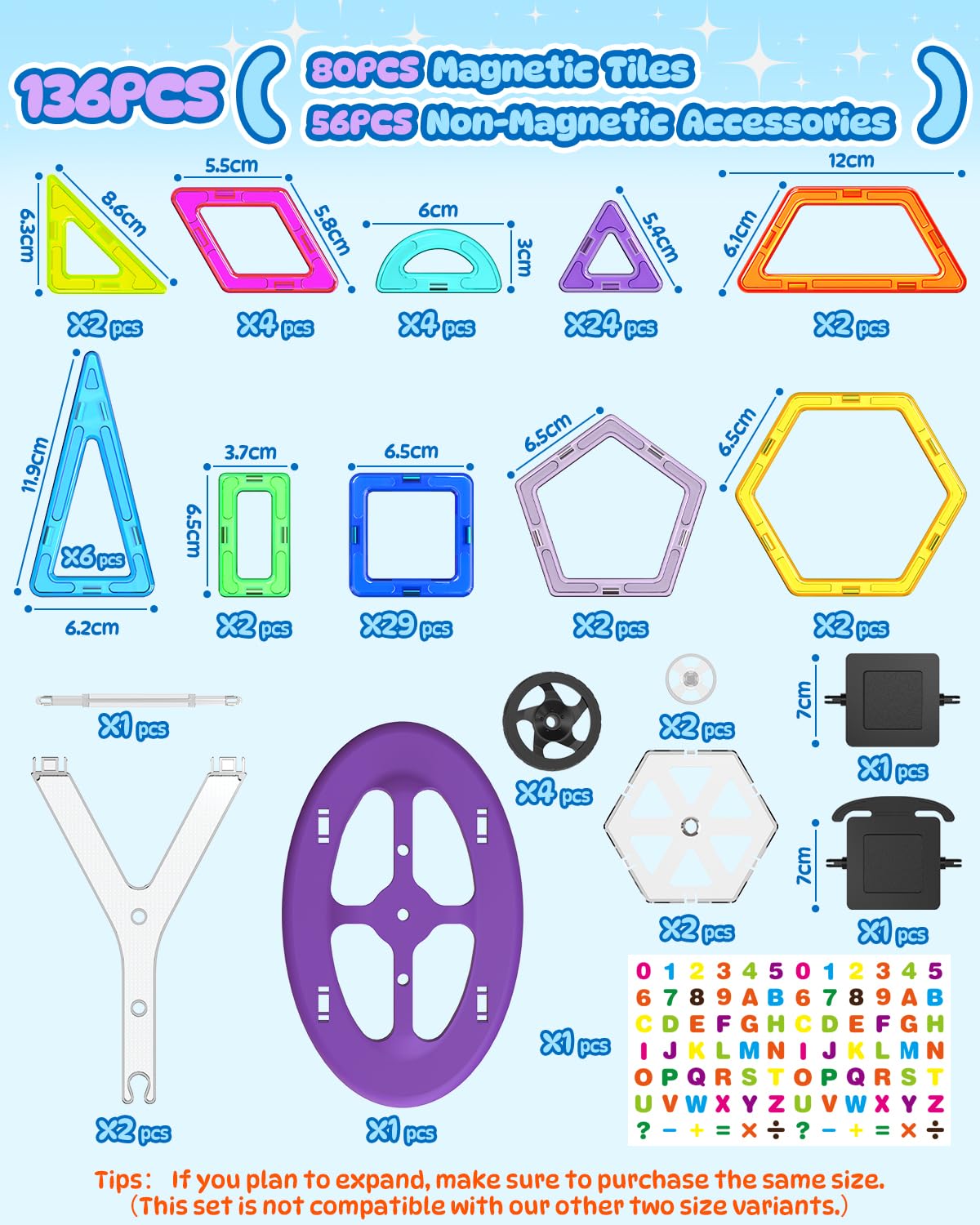 Theefun Construction Magnetique Enfant 136 Pièces, Blocs de Construction Magnétique Jeux de Construction Magnetique pour Garçons et Filles Créatif et éducatif pour Enfants de 3 4 5 6 7 Ans